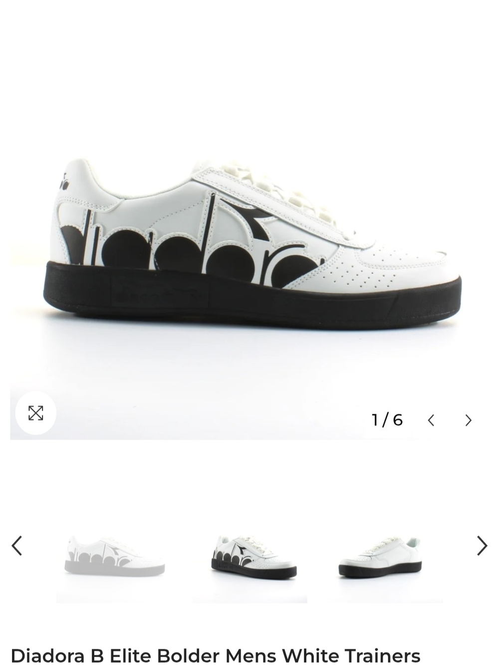 Diadora B Elite Bolder Men's White and Black Trainers